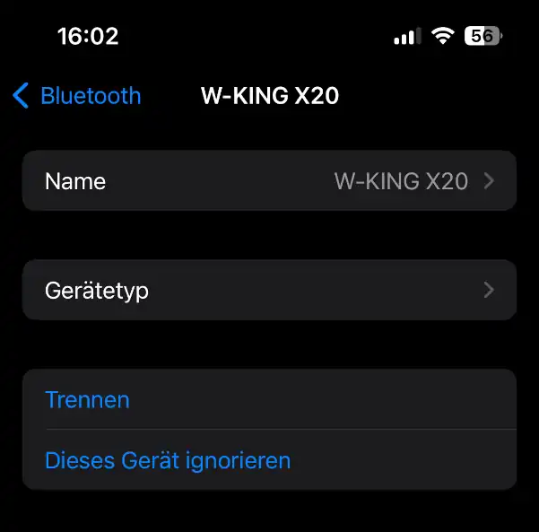 Bluetoothverbindung mit W-King X20 herstellen