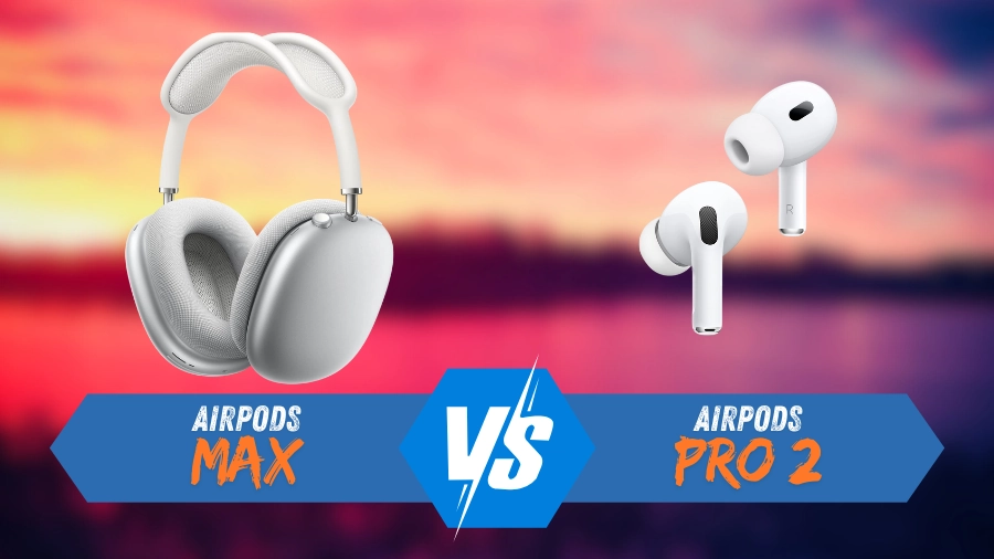 AirPods Max und AirPods Pro 2 mit vs. Symbol.