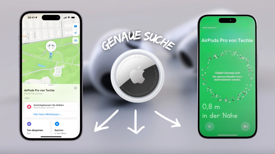 Genaue Suche durch iPhone und AirTag.