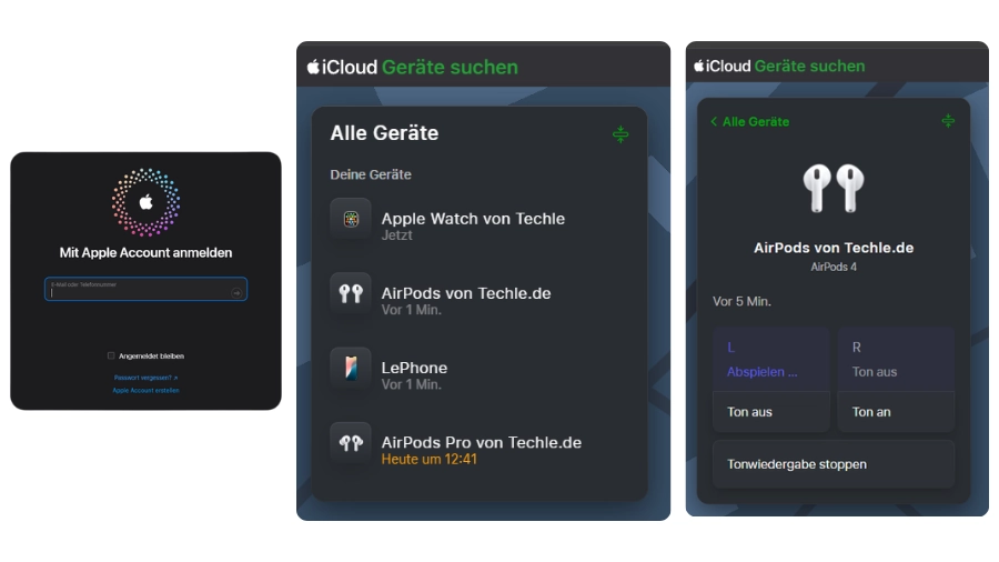 AirPods durch iCloud auf Windows orten